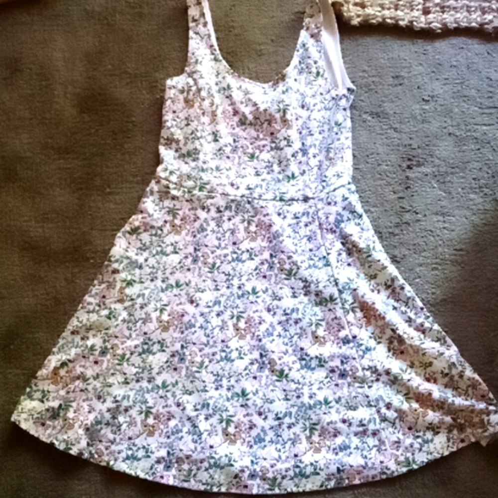 Divided floral print mini dress